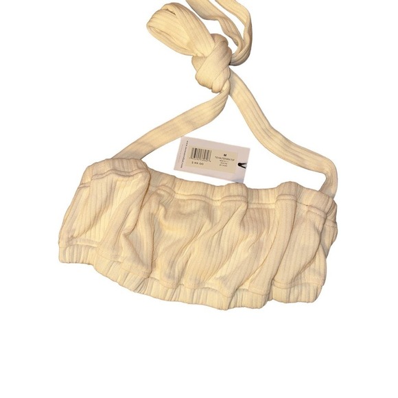 Revolve WeWoreWhat Women's Summer Halter Neck Tie Bra Top Size M Cream N… - Picture 4 of 7